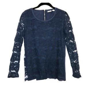 Chico’s blue lace top 8